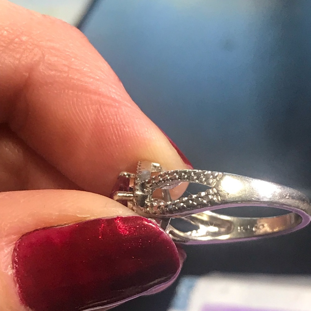 Ruby Cushion Cut Sterling Silver Ring - image 3